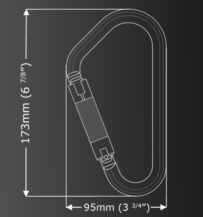 Karabiner ISC KH307 Abmessungen Info