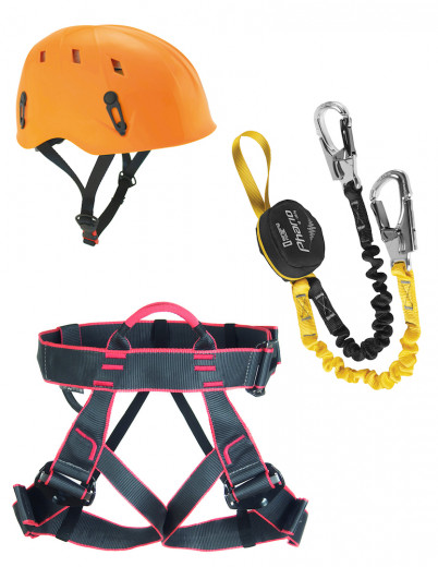 Klettersteigkombination (Gurt, Helm, Klettersteigset)