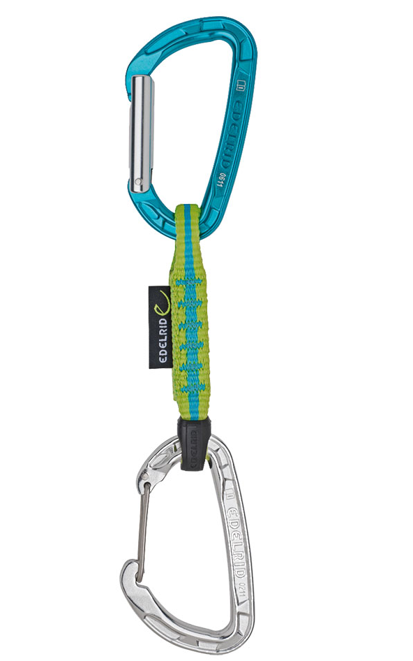 EDELRID Set Pure Wire - Moschettone A D Ultra Leggero Con Cinghia In Poliestere 16 Mm