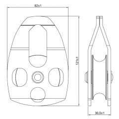 Aliens Big Pulley Seilrolle mit beweglichen Seitenteilen