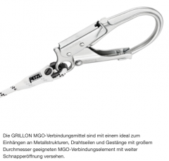 Petzl Grillon MGO verstellbares Verbindungsmittel mit Rohrhaken